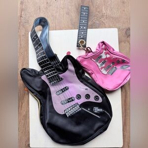 Black and Pink Guitar-Shaped Bags
